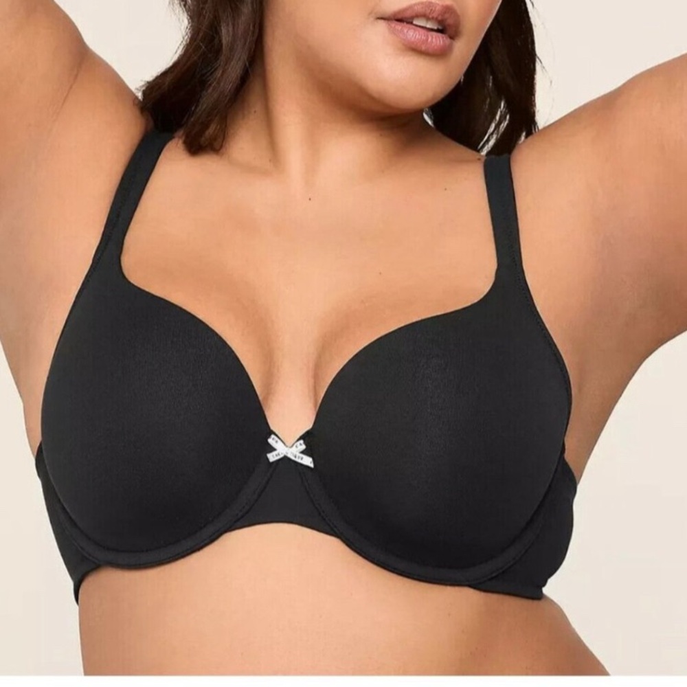Cacique Cotton collection Plunge Black Bra 42DD